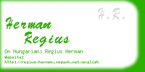 herman regius business card